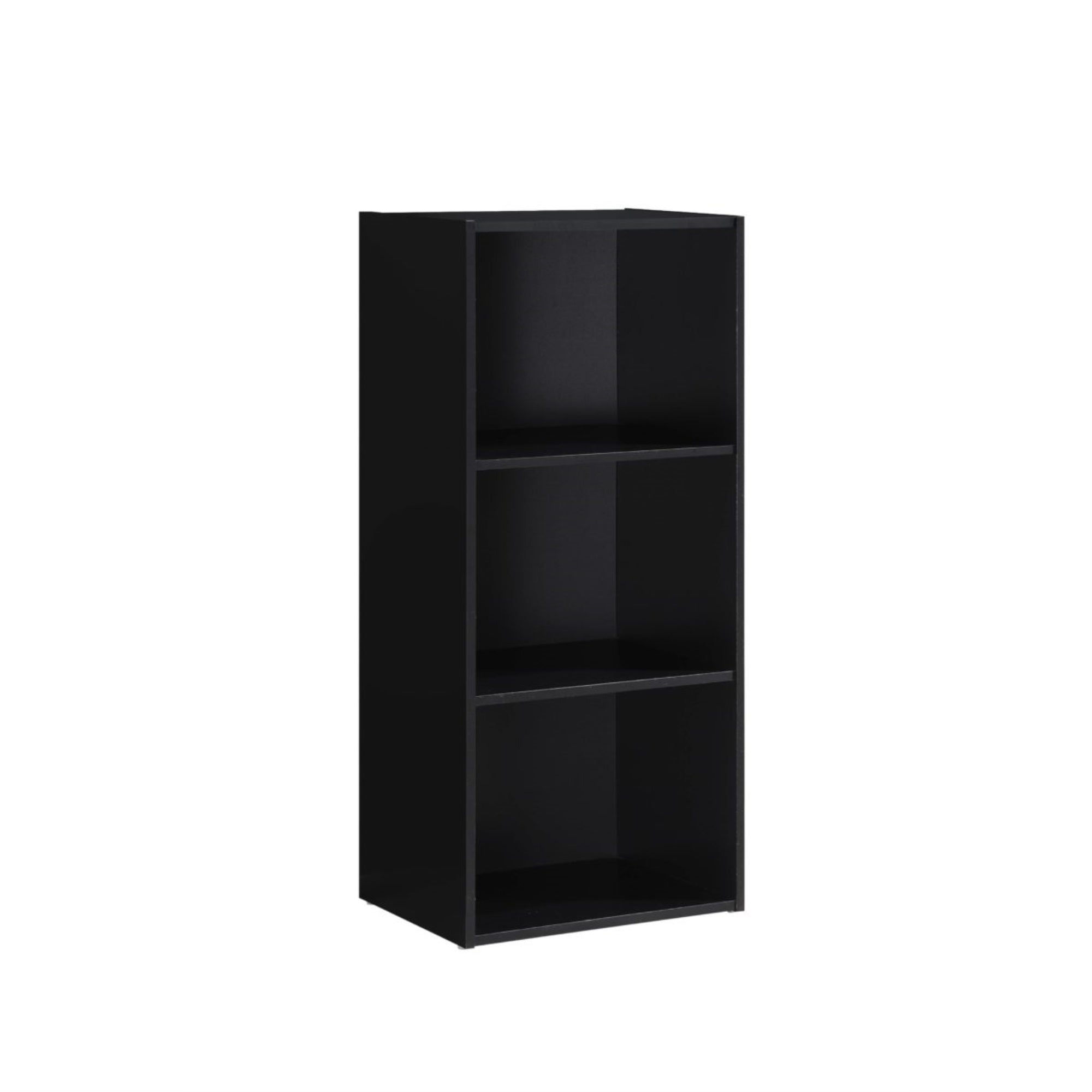 Hodedah 3-Shelf Bookcase in Black