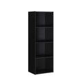 Hodedah 4-Shelf Bookcase in Black