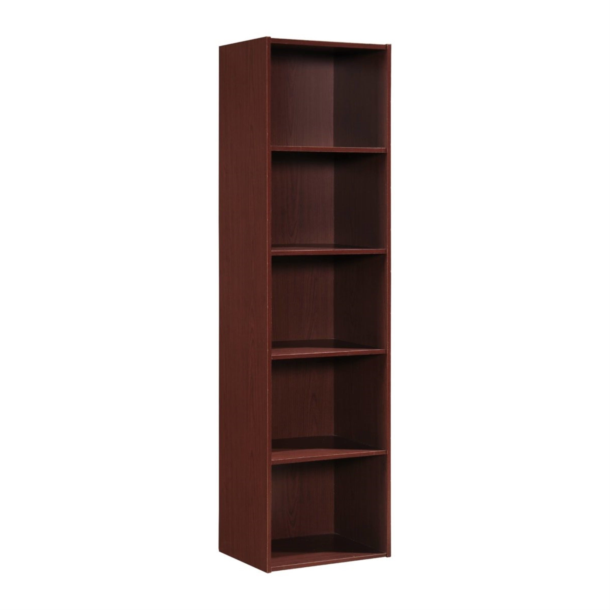 Hodedah 5-Shelf Bookcase in Mahogany