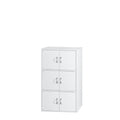 Hodedah 3-Shelf, 6-Door Bookcase in White