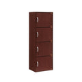 Hodedah 4-Shelf, 4-Door Bookcase in Mahogany