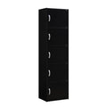Hodedah 5-Shelf, 5-Door Bookcase in Black
