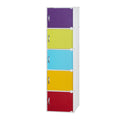 Hodedah 5-Shelf, 5-Door Bookcase in Rainbow