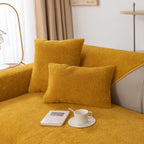 Luxury Sherpa Fleece Solid Sofa Cover, Thickened Plush Non Slip Couch Topper