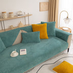 Luxury Sherpa Fleece Solid Sofa Cover, Thickened Plush Non Slip Couch Topper
