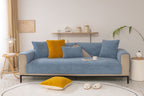 Luxury Sherpa Fleece Solid Sofa Cover, Thickened Plush Non Slip Couch Topper