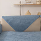 Luxury Sherpa Fleece Solid Sofa Cover, Thickened Plush Non Slip Couch Topper