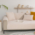 Luxury Sherpa Fleece Solid Sofa Cover, Thickened Plush Non Slip Couch Topper