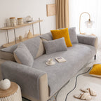 Luxury Sherpa Fleece Solid Sofa Cover, Thickened Plush Non Slip Couch Topper