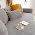Luxury Sherpa Fleece Solid Sofa Cover, Thickened Plush Non Slip Couch Topper