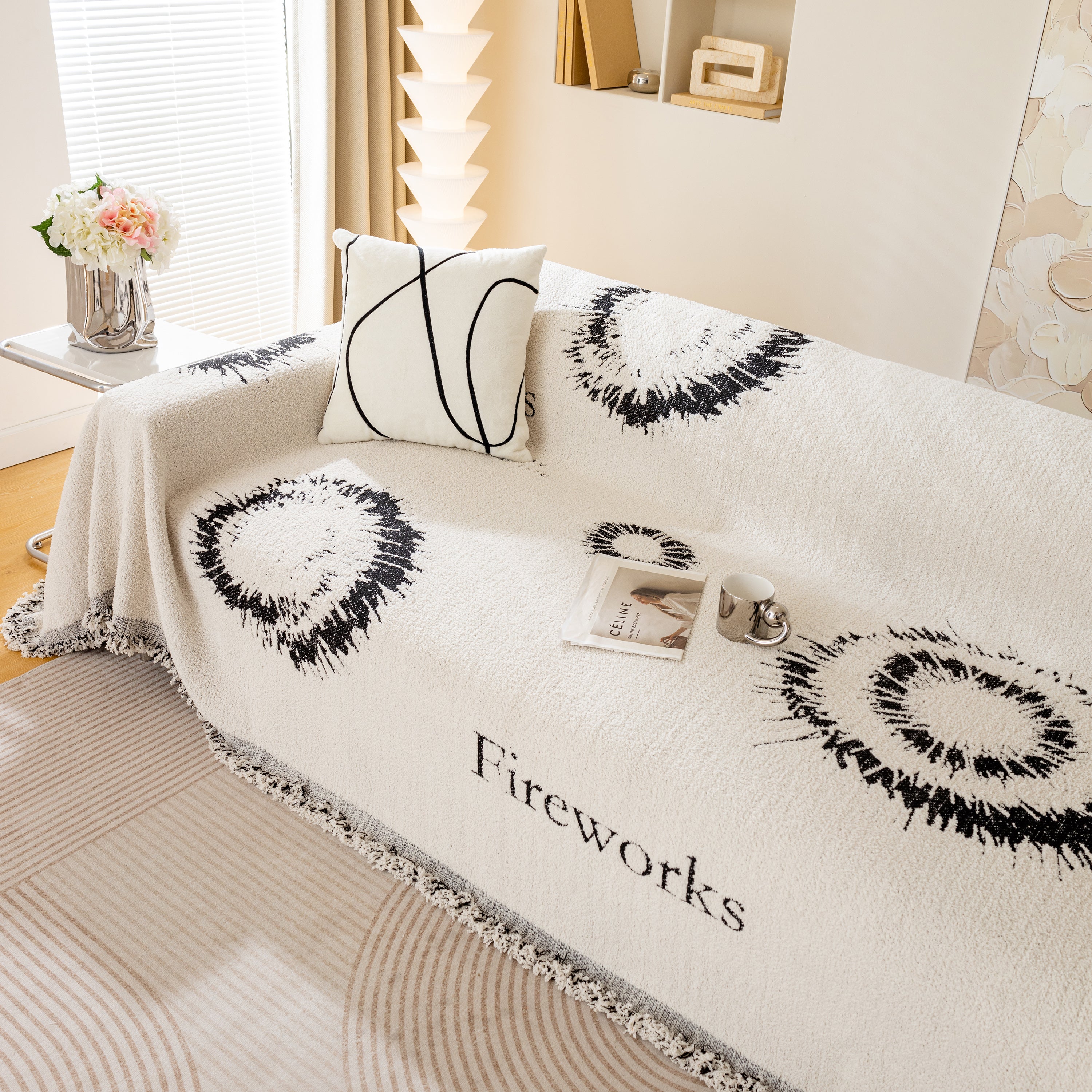 Fireworks Reversible Couch Cover Blankets Furniture Covers Washable Sectional Couch Covers
