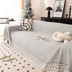 Chenille Jacquard Sofa Throw Blanket Cover Soft Polyester Weave Couch Throw Cover for Pets Dog Kids