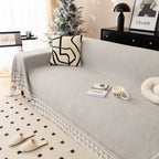 Chenille Jacquard Sofa Throw Blanket Cover Soft Polyester Weave Couch Throw Cover for Pets Dog Kids