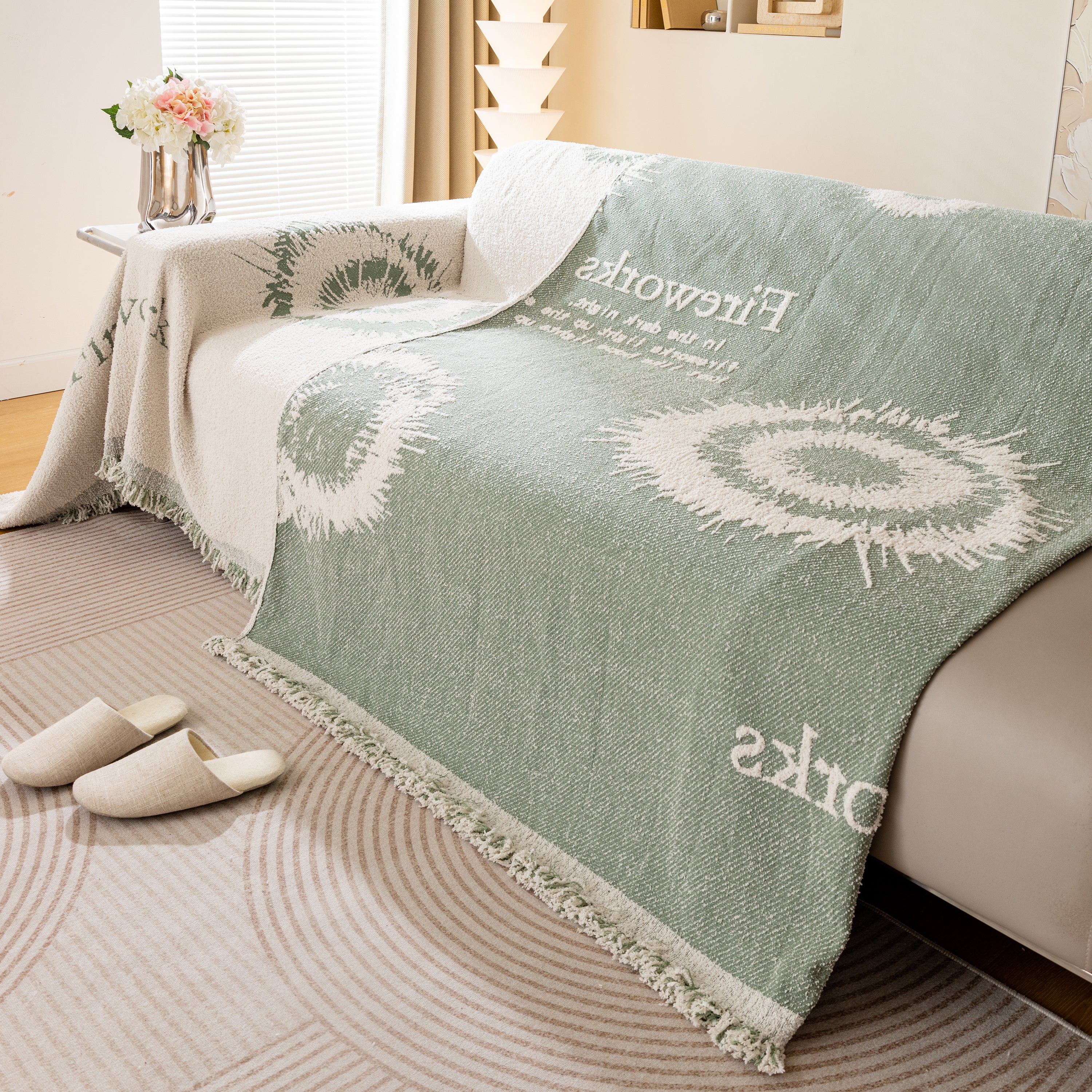 Fireworks Reversible Couch Cover Blankets Furniture Covers Washable Sectional Couch Covers