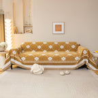 Comfy Four-Leaf Clover Hope Faith Love Luck Blanket for Couch, Chenille Scratch Proof Sofa Blanket Covers