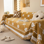 Comfy Four-Leaf Clover Hope Faith Love Luck Blanket for Couch, Chenille Scratch Proof Sofa Blanket Covers