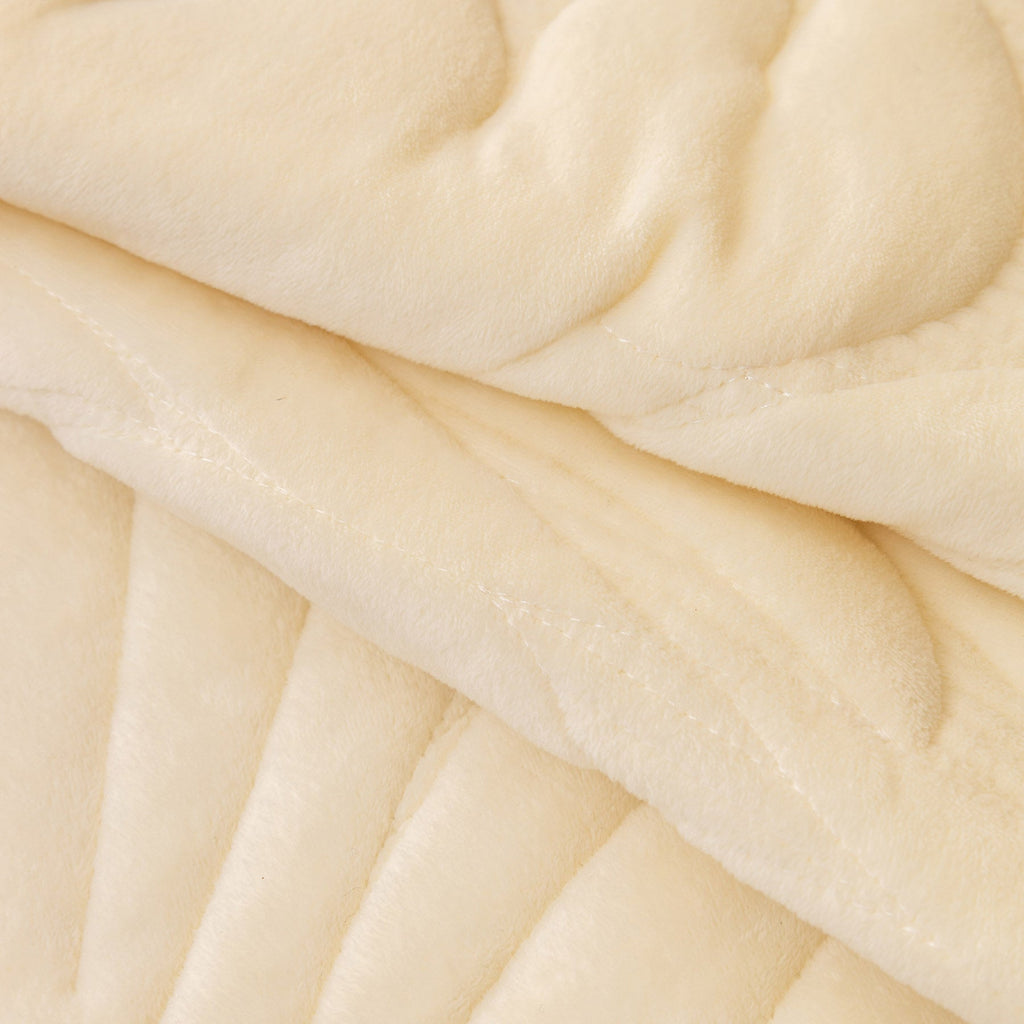 Soft Velvet Plush Non-Slip Sofa Cover Quilted Palm Leaves Sofa Seat Pad for Kids and Pets