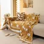 Comfy Four-Leaf Clover Hope Faith Love Luck Blanket for Couch, Chenille Scratch Proof Sofa Blanket Covers