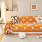 Comfy Four-Leaf Clover Hope Faith Love Luck Blanket for Couch, Chenille Scratch Proof Sofa Blanket Covers