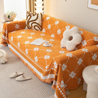 Comfy Four-Leaf Clover Hope Faith Love Luck Blanket for Couch, Chenille Scratch Proof Sofa Blanket Covers