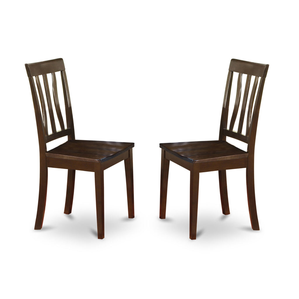 East West Furniture HLAN5-CAP-W 5 Piece Dining Table Set for 4 Includes a Round Kitchen Table with Pedestal and 4 Kitchen Dining Chairs, 42x42 Inch, Cappuccino