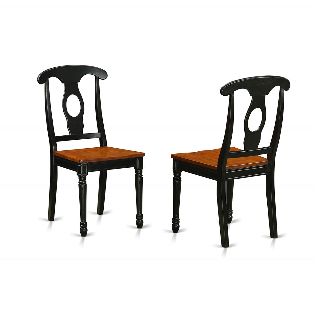 East West Furniture HLKE5-BCH-W 5 Piece Dining Room Table Set Includes a Round Kitchen Table with Pedestal and 4 Dining Chairs, 42x42 Inch, Black & Cherry