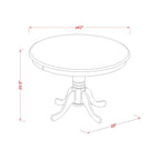 East West Furniture HLLY5-CAP-W 5 Piece Dining Set Includes a Round Dining Table with Pedestal and 4 Kitchen Chairs, 42x42 Inch, Cappuccino