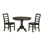 East West Furniture HLPF3-CAP-W Hartland 3 Piece Kitchen Set Contains a Round Table with Pedestal and 2 Dining Room Chairs, 42x42 Inch