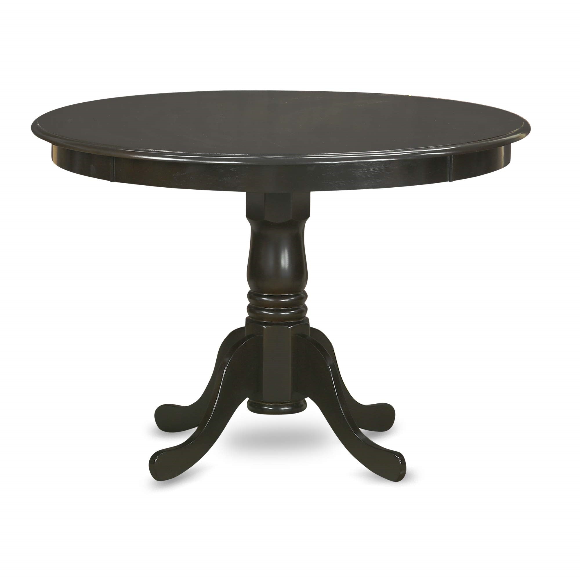 East West Furniture HLPF5-CAP-W 5 Piece Dinette Set for 4 Includes a Round Dining Room Table with Pedestal and 4 Dining Chairs, 42x42 Inch, Cappuccino