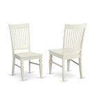 East West Furniture Hartland 5 Piece Set Includes a Round Dining Table with Pedestal and 4 Kitchen Chairs, 42x42 Inch, Linen White