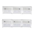 Hang-n-Stack Bin,  package, includes: (6) 5-3/8L x 4-1/8W x 3H (QUS210) clear bin and (2) bin rails