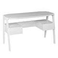 Clyden Midcentury Modern Writing Desk w/ Storage - White