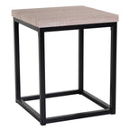 Farmhouse 5 Piece Square Natural Wood Steel Kitchen Dining Set