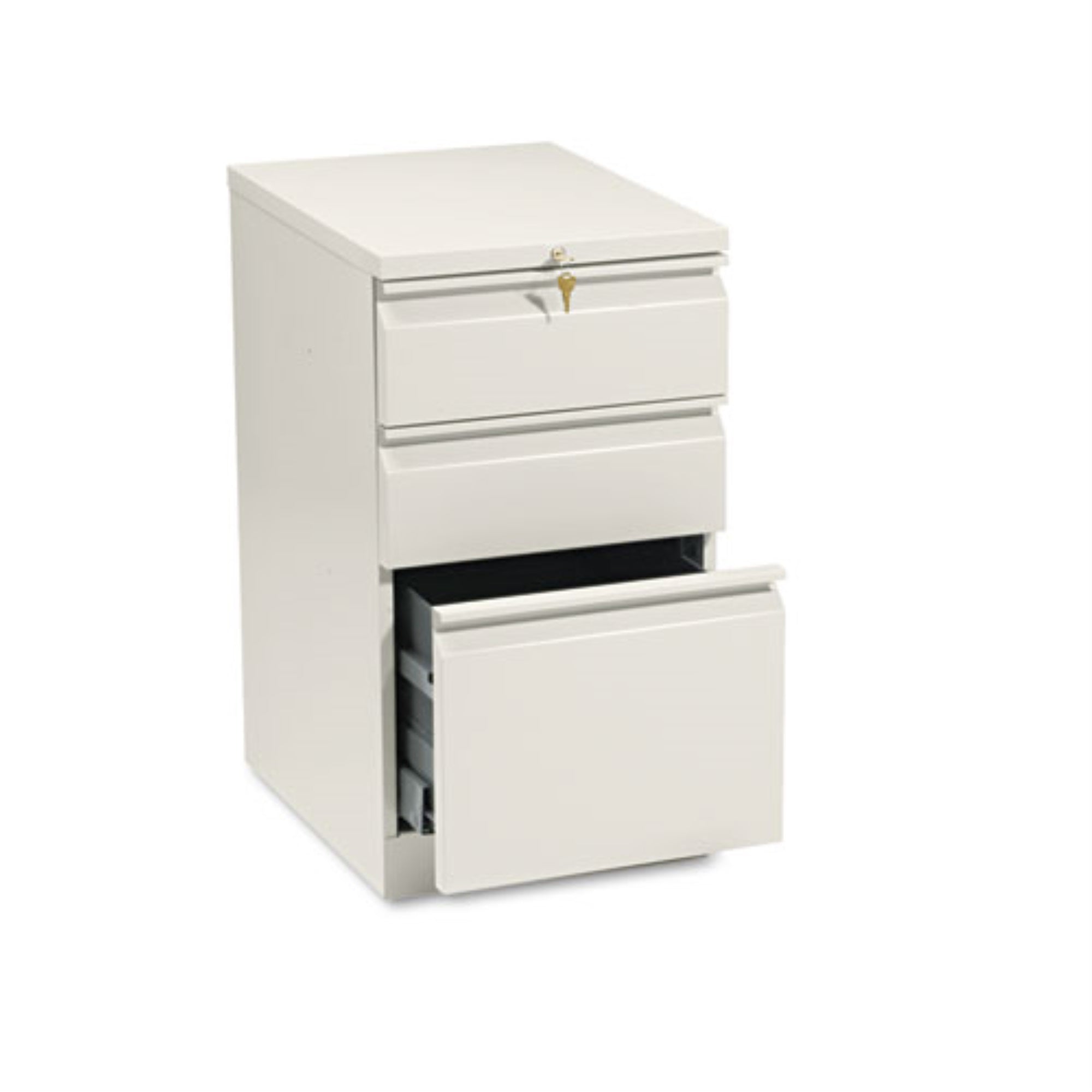 Brigade Mobile Pedestal With Pencil Tray Insert, Left Or Right, 3-Drawers: Box/Box/File, Letter, Putty, 15 X 19.88 X 28