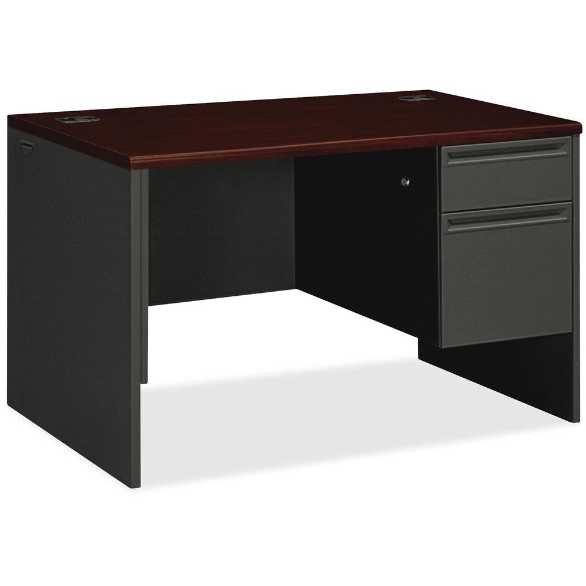 Hon 38000 H38251 Pedestal Desk - 48 X 30 X 29.5 - 2 X Box, File Drawer(S)Right Side - Waterfall Edge - Finish: Charcoal