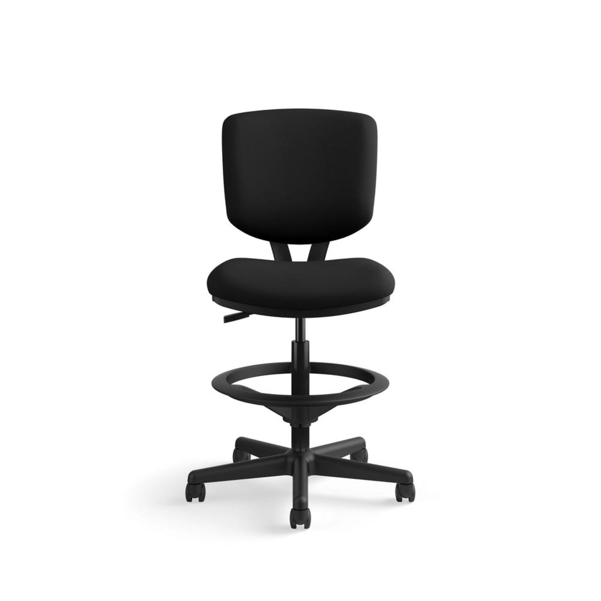 HON Volt Standing Desk Chair, Fabric Office Chair with Foot Rest, Armless, Ergonomic Recline and Center Tilt, Black