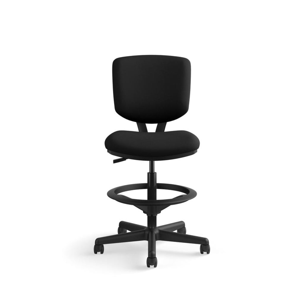 HON Volt Standing Desk Chair, Fabric Office Chair with Foot Rest, Armless, Ergonomic Recline and Center Tilt, Black