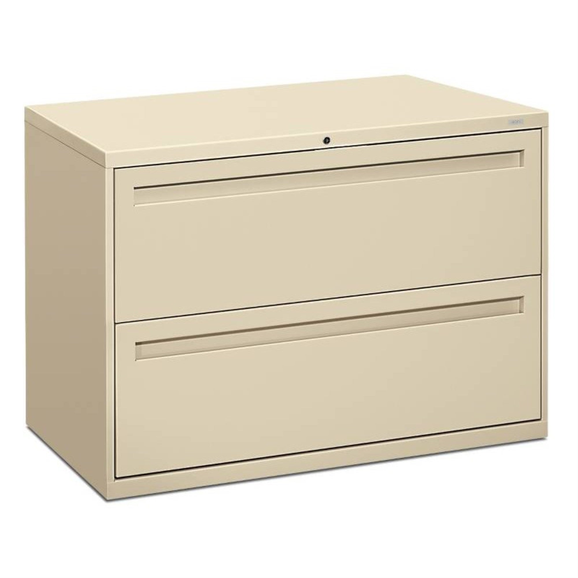 Hon Brigade 700 Series Lateral File | 2 Drawers | Full Integral Pull | 42W X 19-1/4D X 28-3/8H | Putty Finish