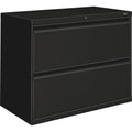 Hon 800 Series Lateral File - 2-Drawer - 36 X 19.3 X 28.4 - 2 X Drawer(S) - Legal, Letter - Lateral - Security Lock - Black - Ba