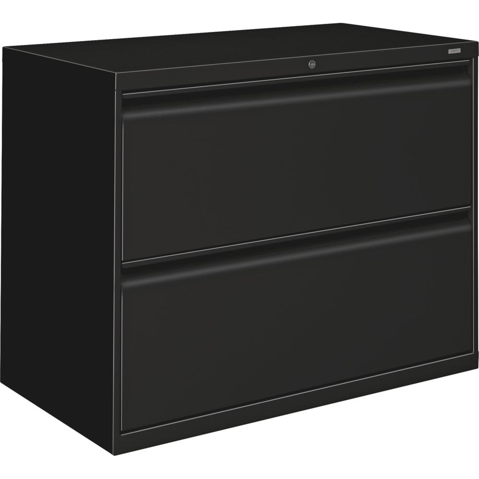 Hon 800 Series Lateral File - 2-Drawer - 36 X 19.3 X 28.4 - 2 X Drawer(S) - Legal, Letter - Lateral - Security Lock - Black - Ba