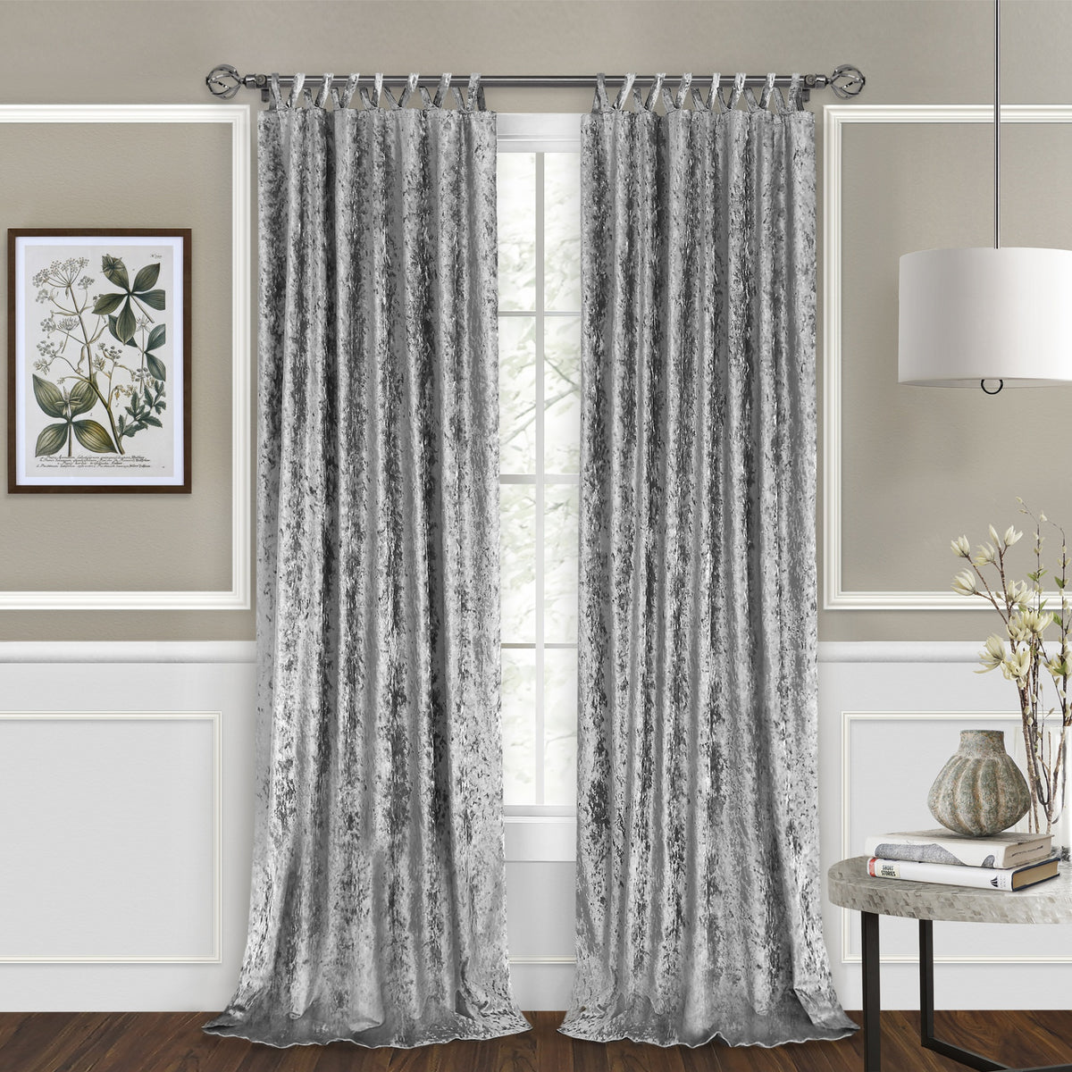 Harper Crisscross Window Curtain Panel  50X84 Grey