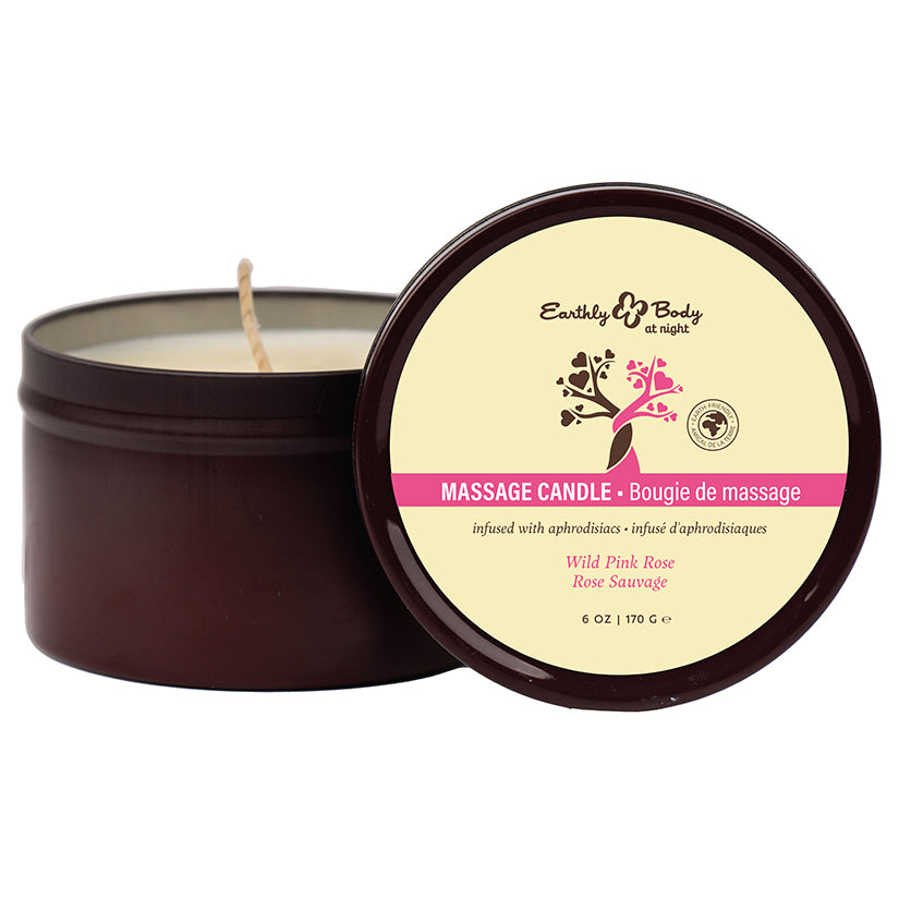 Earthly Body at Night Aphrodisiac Collection CandleWild Pink Rose 6oz