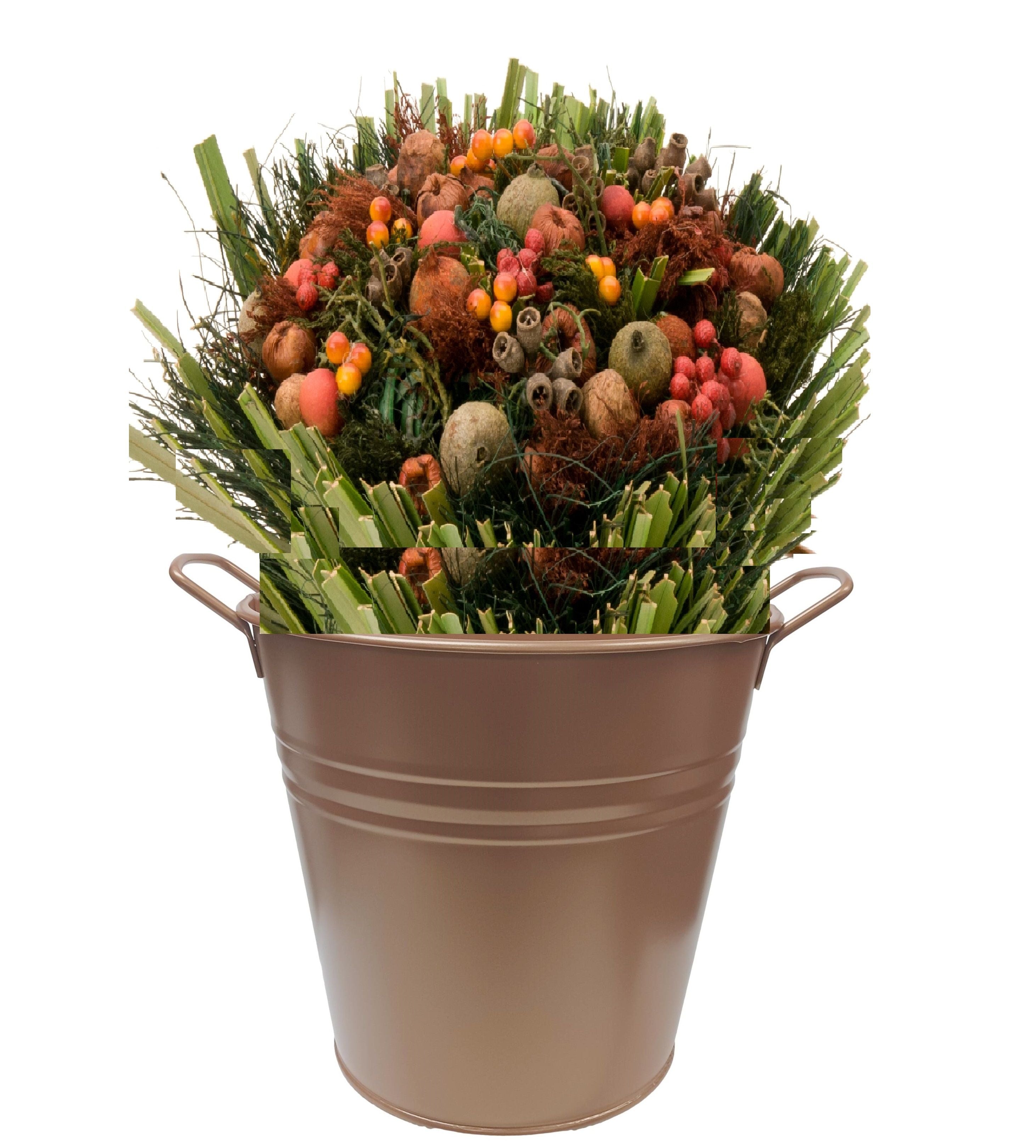 Houston International Trading 6051E Gc Enameled Galvanized Planter&#44; Glazed Caramel