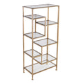 Jaymes Metal/Glass Asymmetrical etagre/Bookcase - Gold