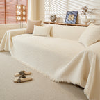 Textured Throw Blanket with 3D Dobby Weave, Minimalist Furniture Protector for Couch