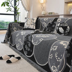 Modern Retro Sofa Throw - Decorative, Washable Chenille Blanket & Couch Protector
