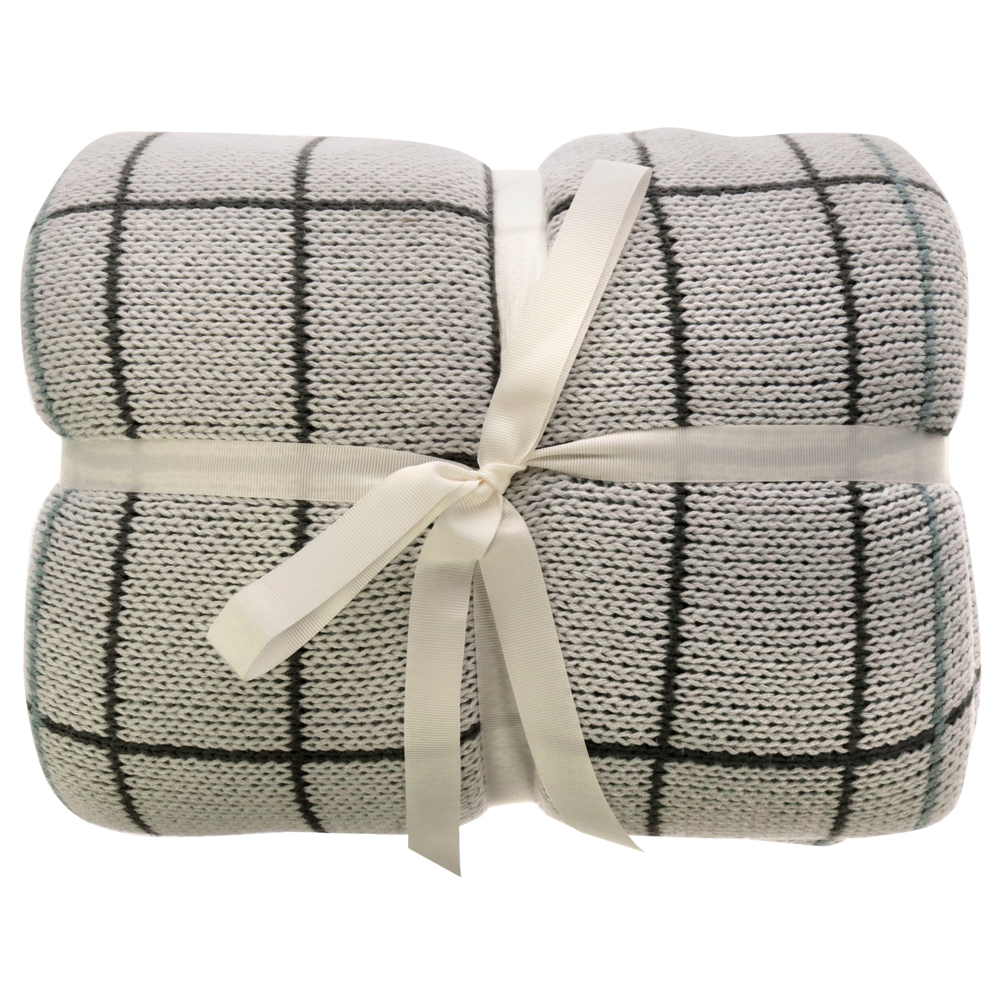 Bamboo Knit Throw - Plaid Harbor Gray By Cariloha For Unisex - 1 Pc Blanket