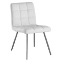 Dining Chair, Set Of 2, Side, Upholstered, Kitchen, Dining Room, Pu Leather Look, Metal, White, Chrome, Contemporary, Modern