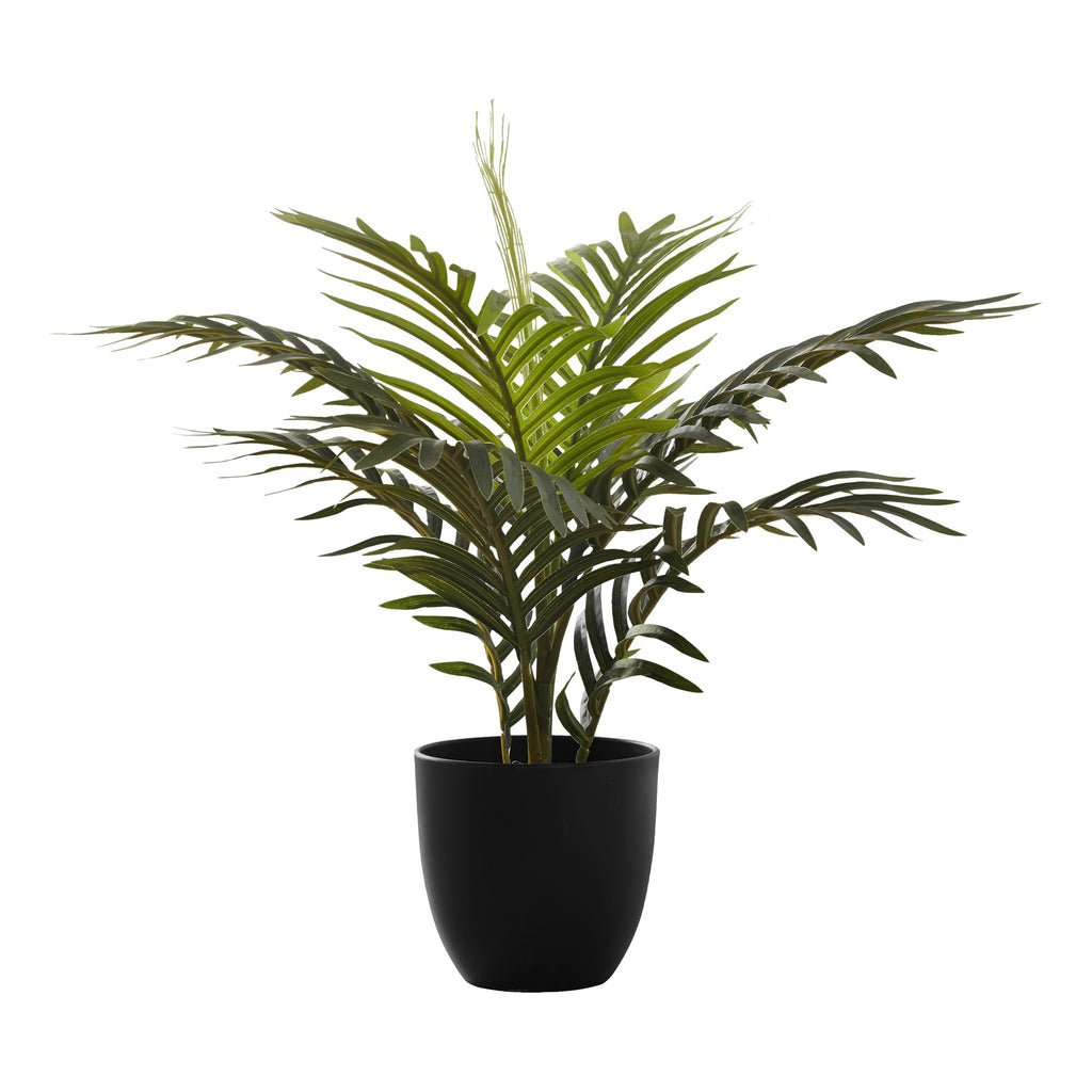 Monarch Specialties I 9501 Artificial Plant, 20' Tall, Palm, Indoor, Faux, Fake, Table, Greenery, Potted, Real Touch, Decorative, Green Leaves, Black Pot