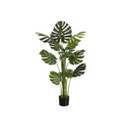 Monarch Specialties I 9548 Artificial Plant, 55' Tall, Monstera Tree, Indoor, Faux, Fake, Floor, Greenery, Potted, Real Touch, Decorative, Green Leaves